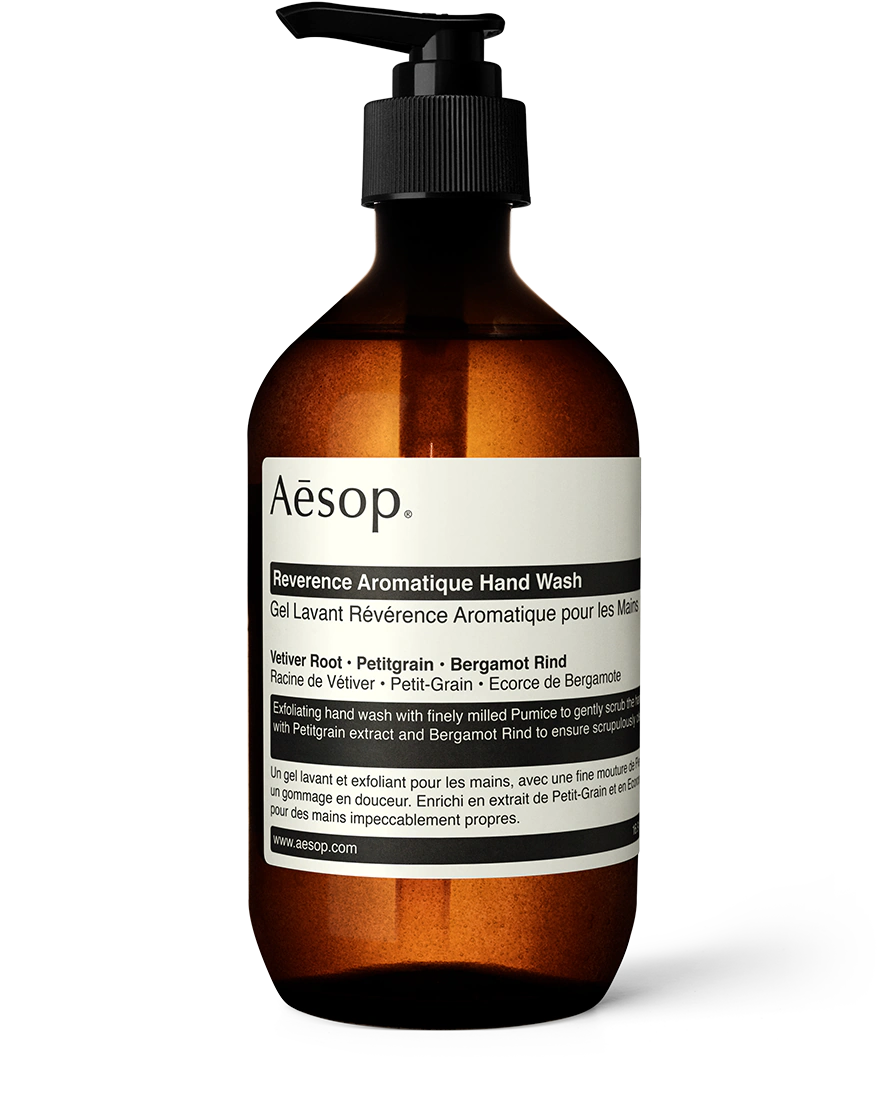 aesop hand soap on a white background