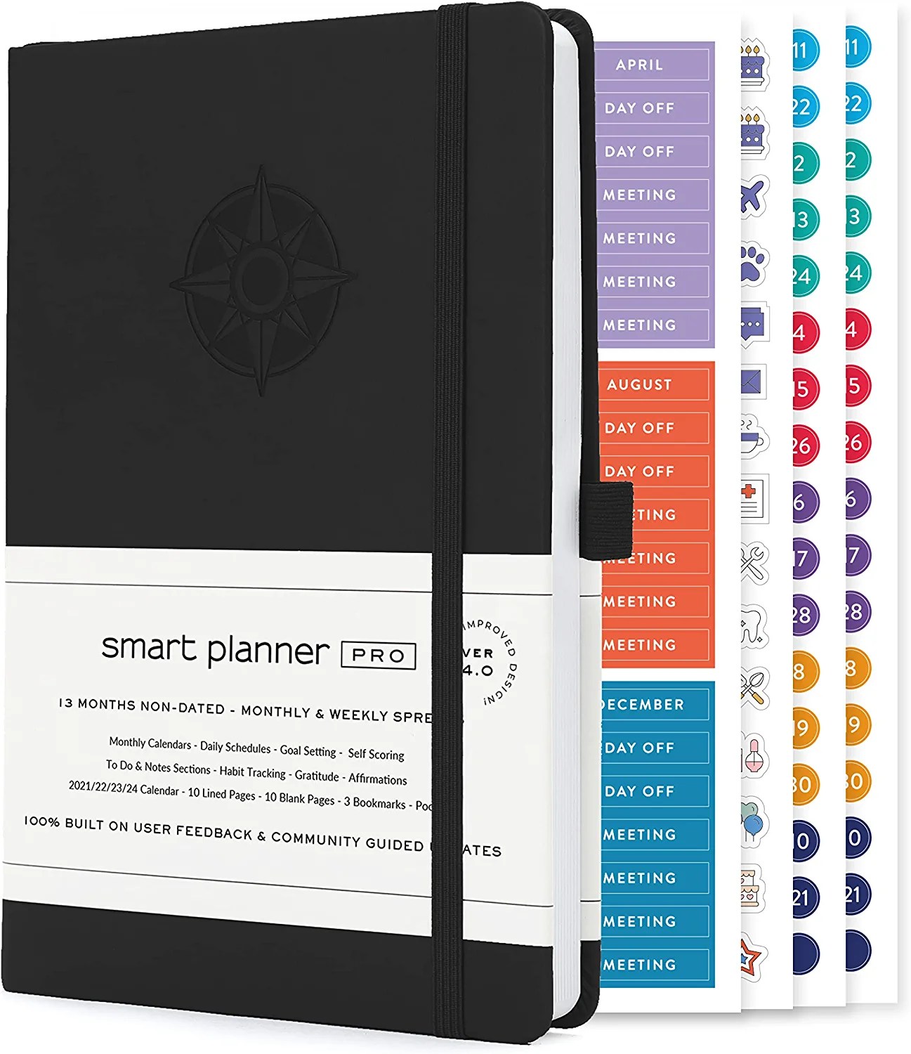 smart planner pro with sticker sheets sticking out for best planners for every habit