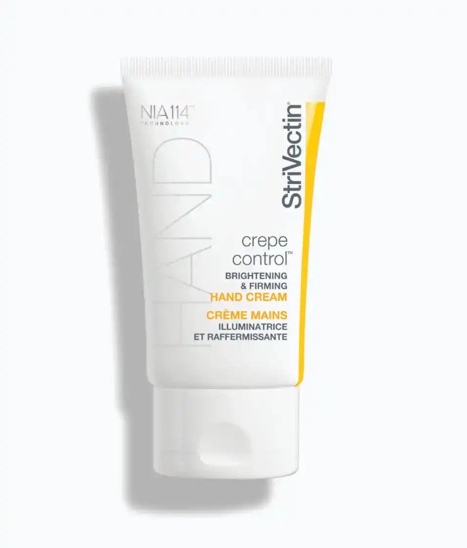 strivectin crepe control hand cream tube on a white background