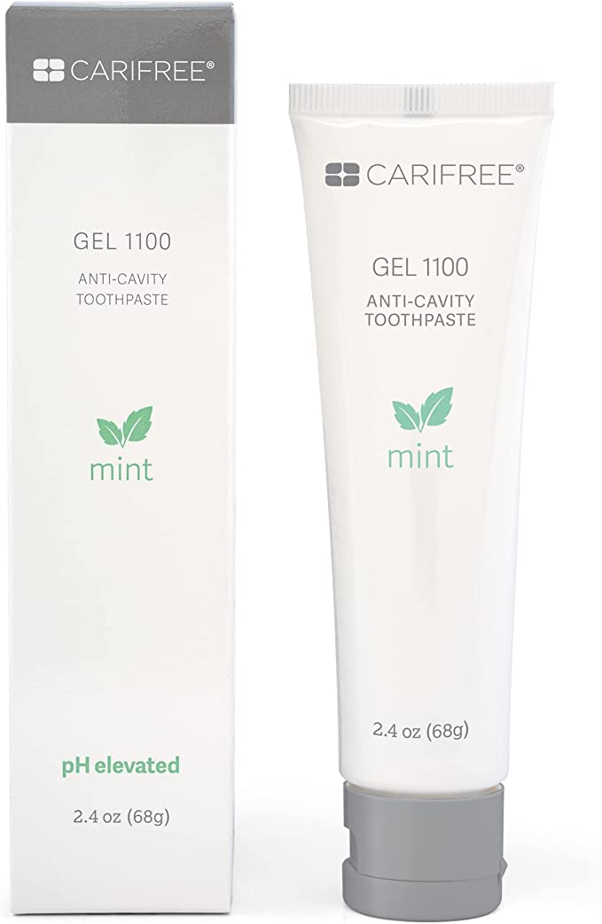 A package of carifree gel 1100, one of the best whitening toothpastes