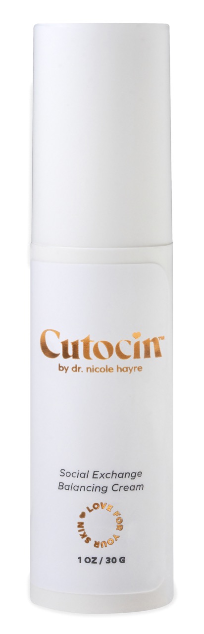 A bottle of Cutocin Social Exchange Balancing Cream