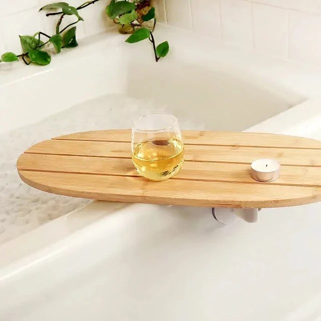A swivel bath tray.