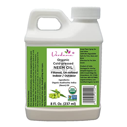 Verdana Organic Cold Pressed Neem Oil in 8-fluid-ounce size