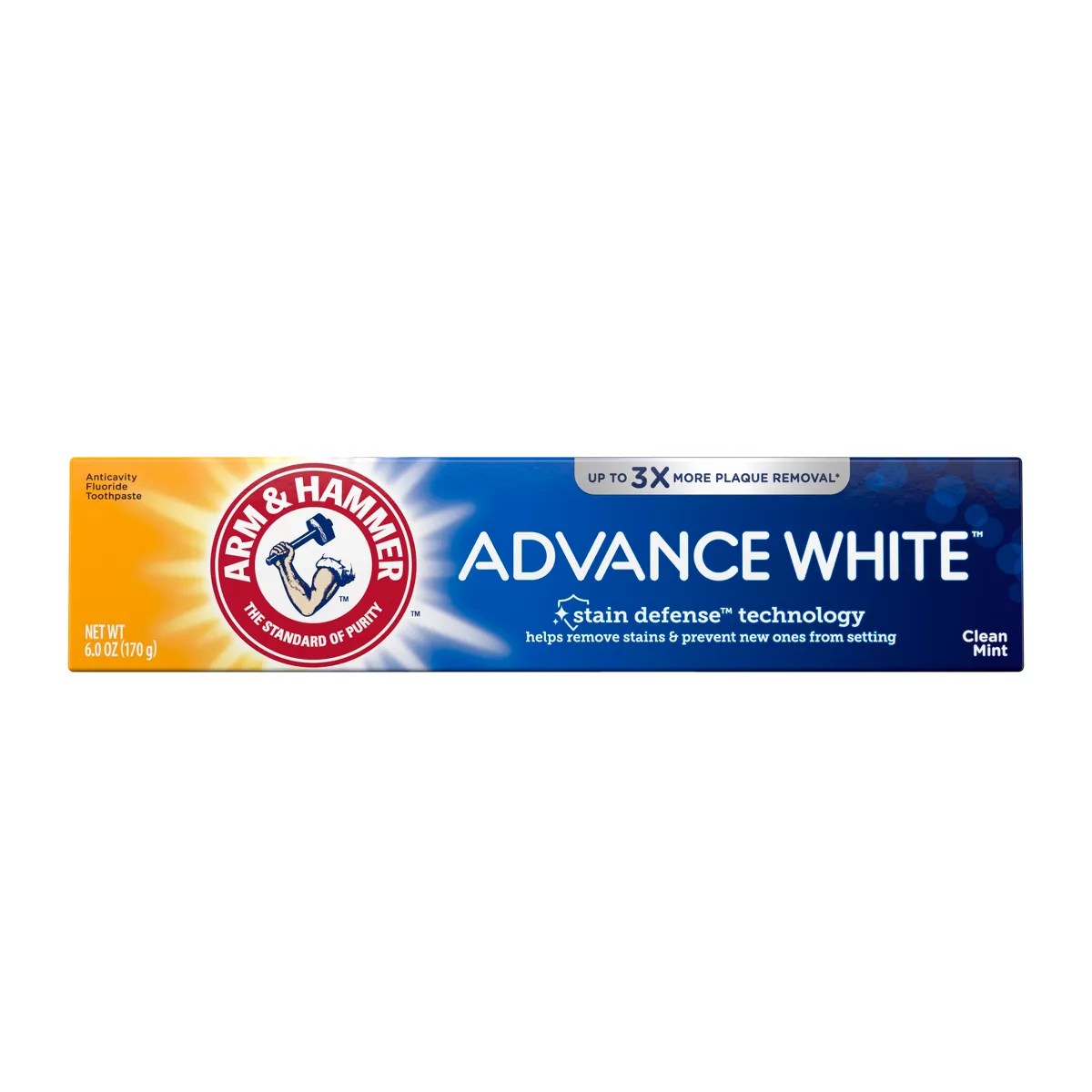 a tube of arm and hammer advance white, one of the best whitening toothpastes