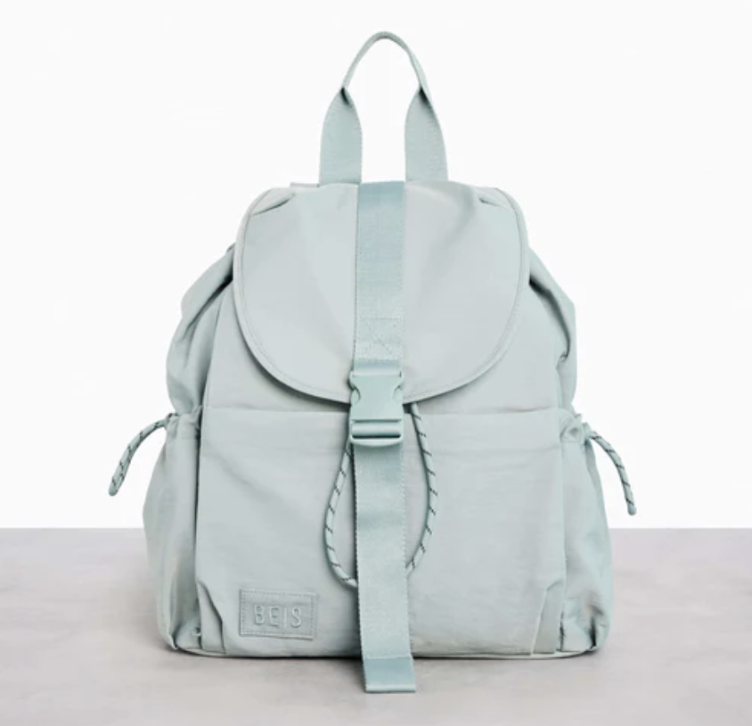 A gray-blue backpack.