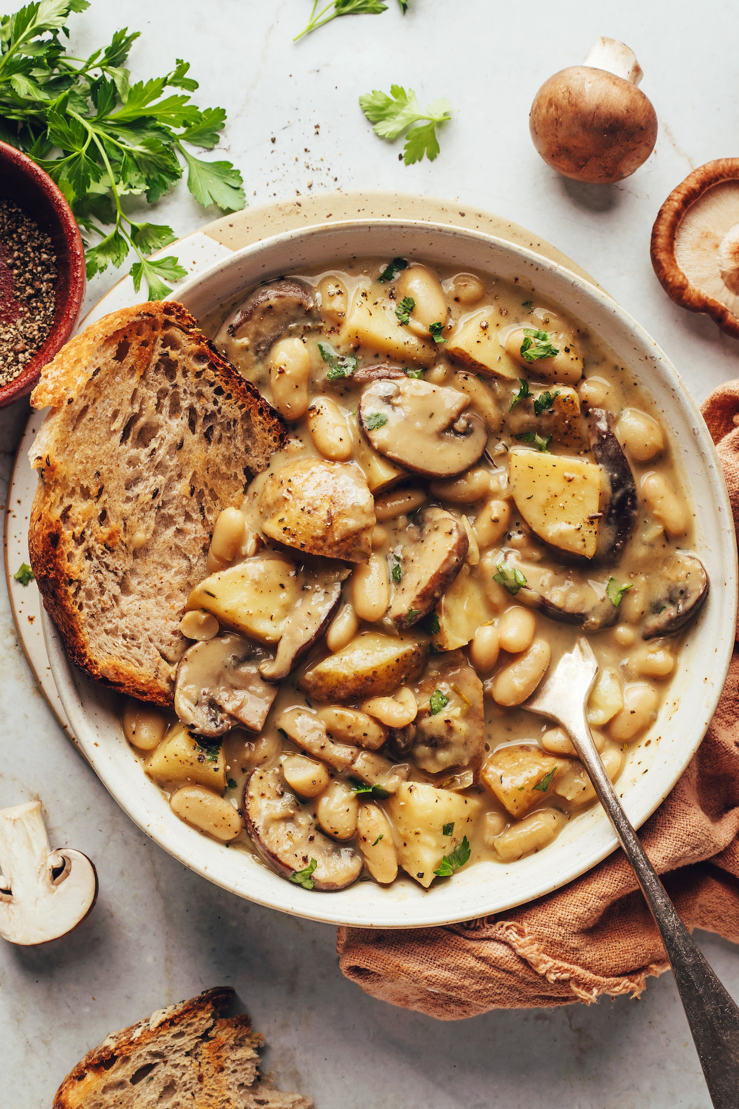 calcium-rich vegan recipes mushroom stew
