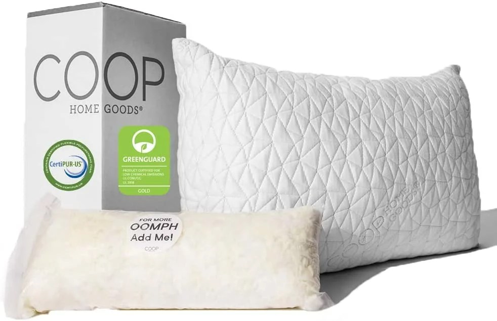 coop home goods original loft pillow, one of the best pillows for side sleepers