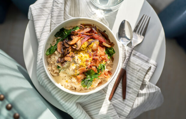 This RD-Approved Savory Oats Recipe Is Packed With 21 Grams of Protein per Serving and...
