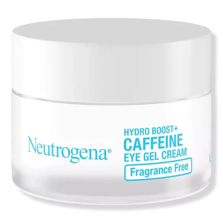 A tub of Neutrogena Hydro Boost+ Caffeine Eye Gel Cream.