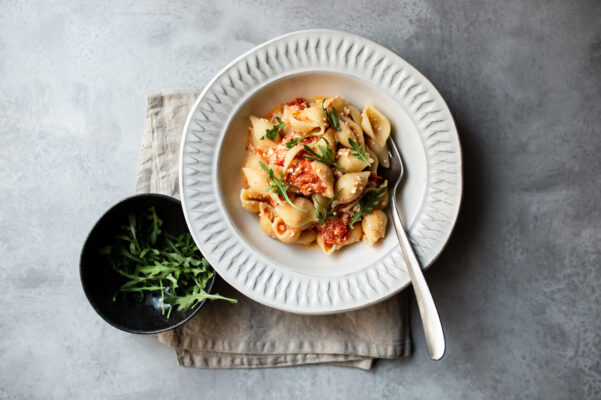 This Instant Pot Vegan Tomato Basil Pasta Is Inspired by Some of the Longest-Living People...