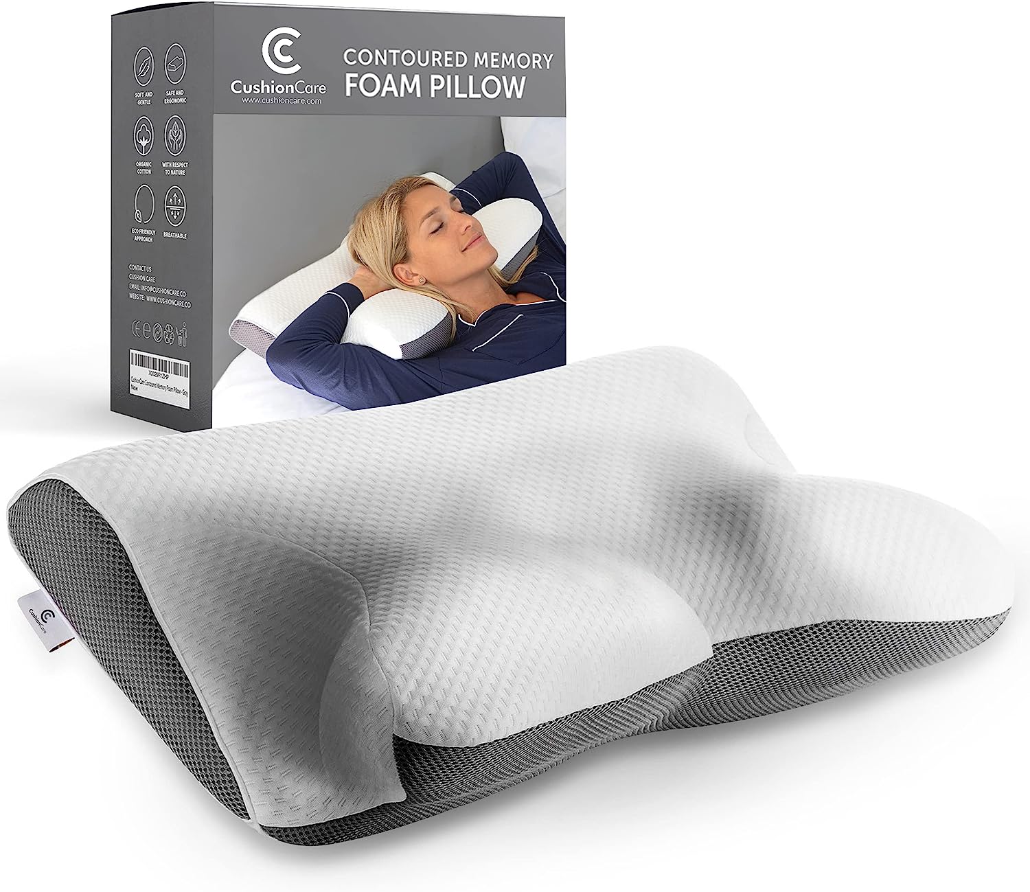 oreiller cervical en mousse à mémoire de forme cushioncare