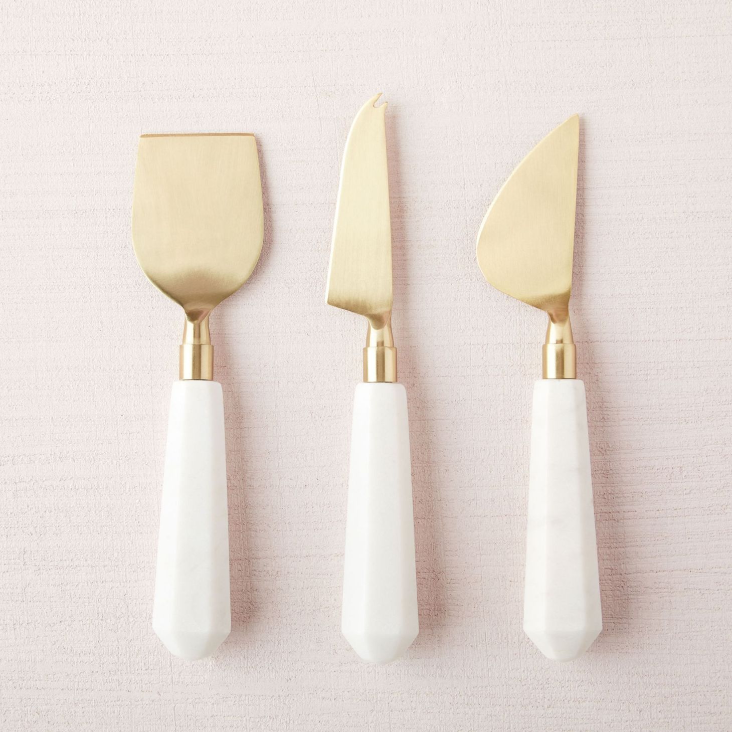 west elm marble and brass charcuterie knives set