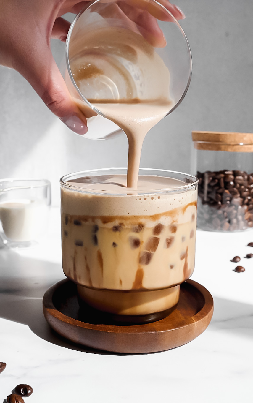 coffee ice with chocolate hazelnut cream