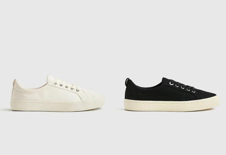 quince canvas sneaker in white and black