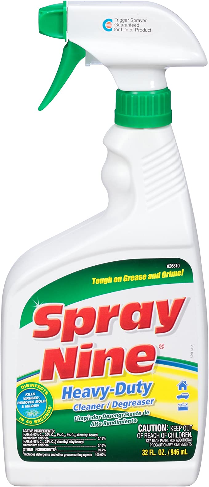 Spray Nine, 26810 Heavy Duty Cleaner/Degreaser and Disinfectant (32 Fl. Oz.)