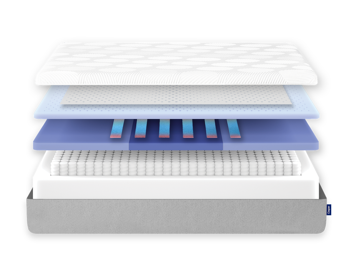 casper snow mattress layers