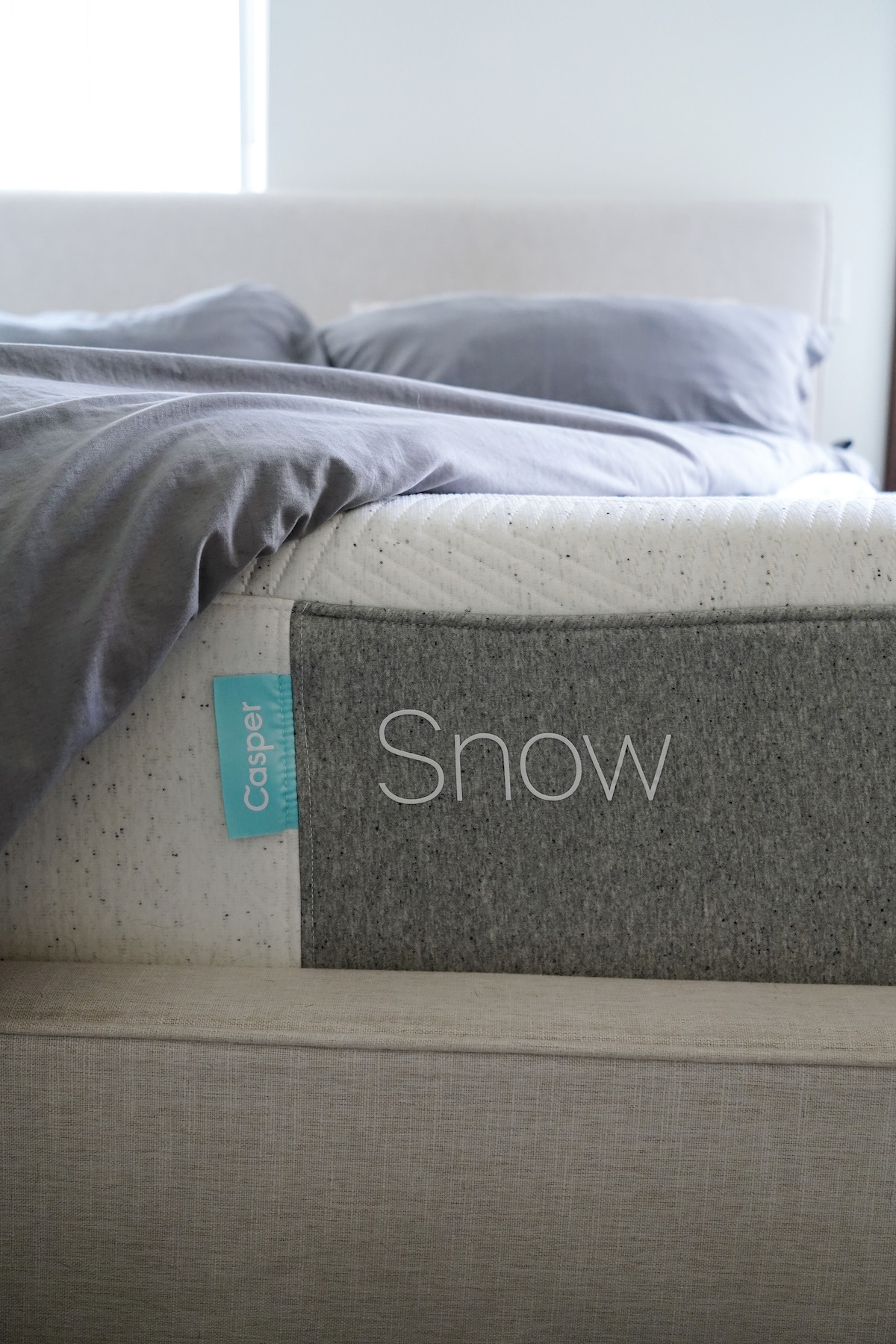casper snow mattress review bed photo