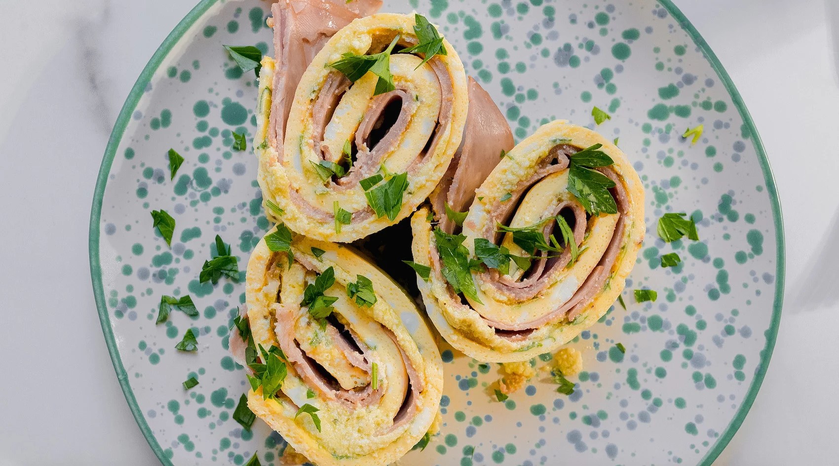 frittata roll-ups on plate