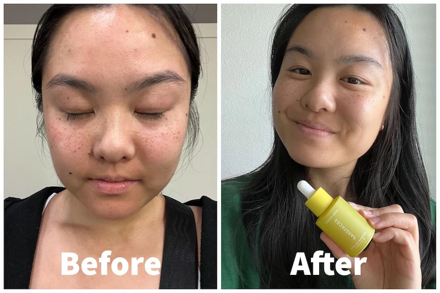 barefaced liquid gold before and after