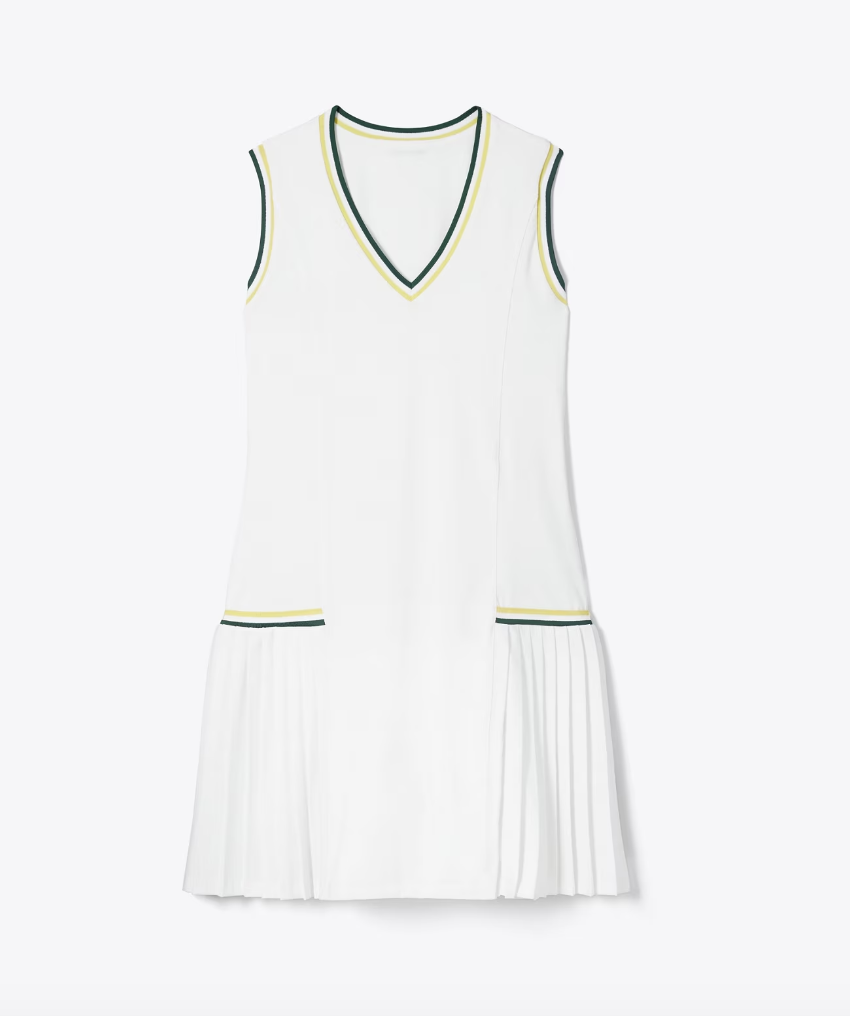 Open Collar V-Neck Tennis Dress