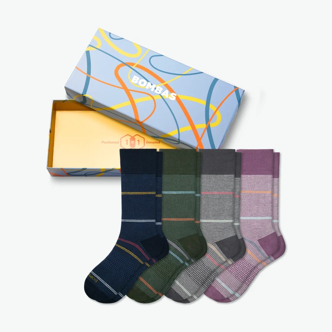 bombas father's day dress calf sock 4-pack gift box