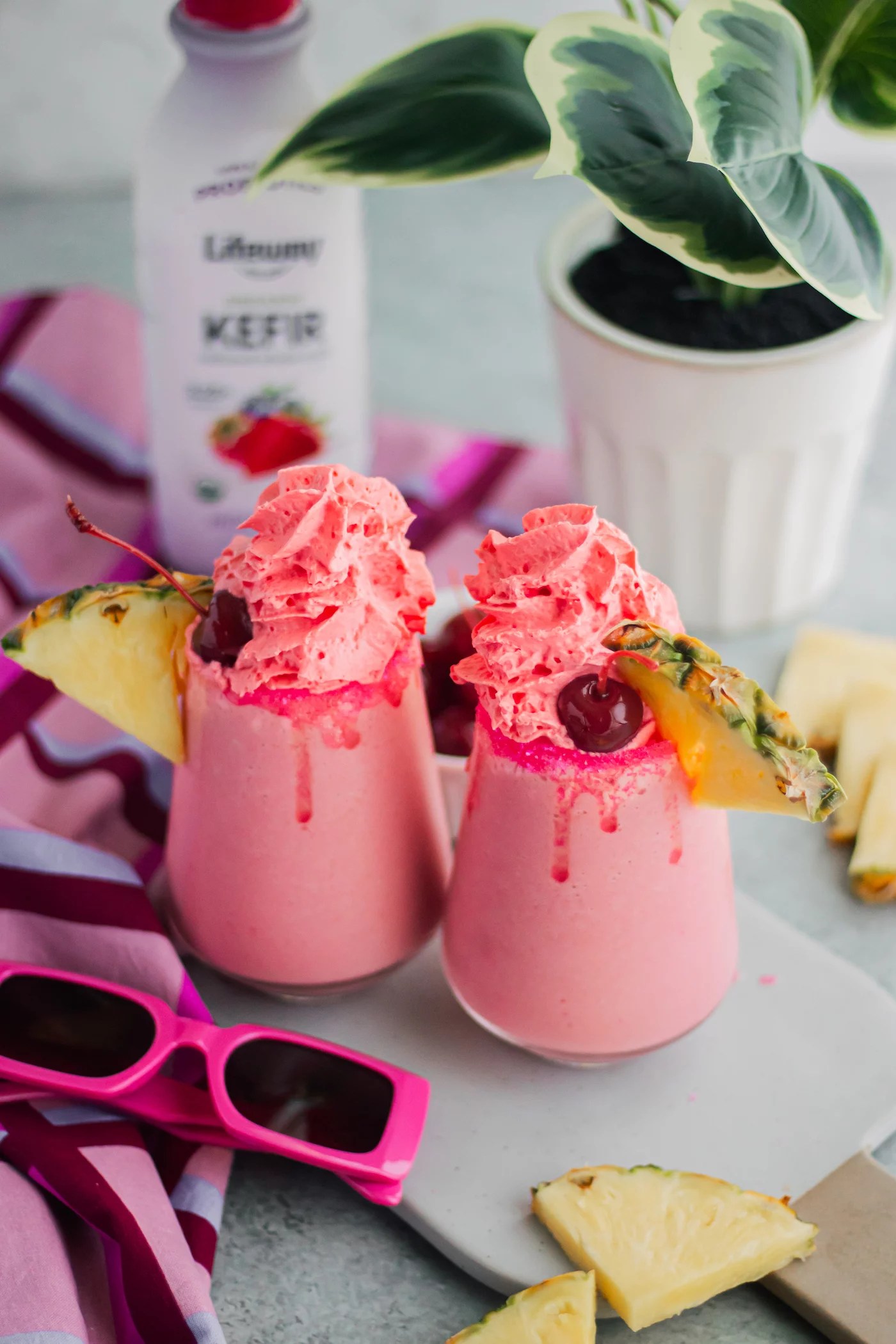 kefir smoothie pink drink