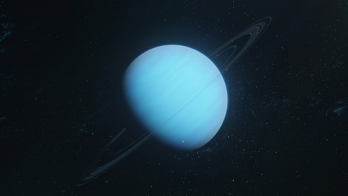 render of an ice giant type planet similar to Neptune