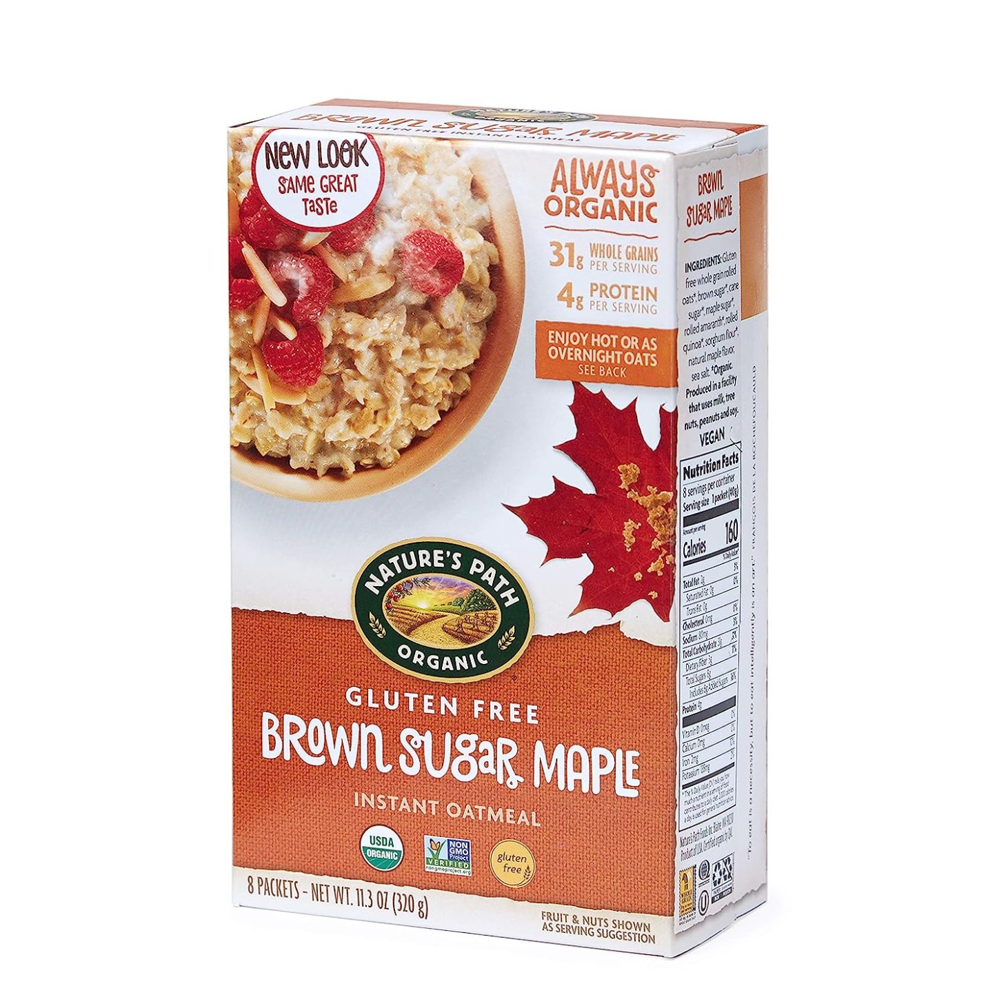 nature's path brown sugar maple instant oatmeal