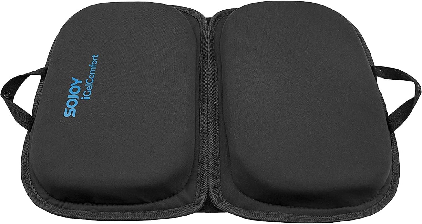 sojoy seat cushions. recommended by chiropractors for chronic back pain while flying