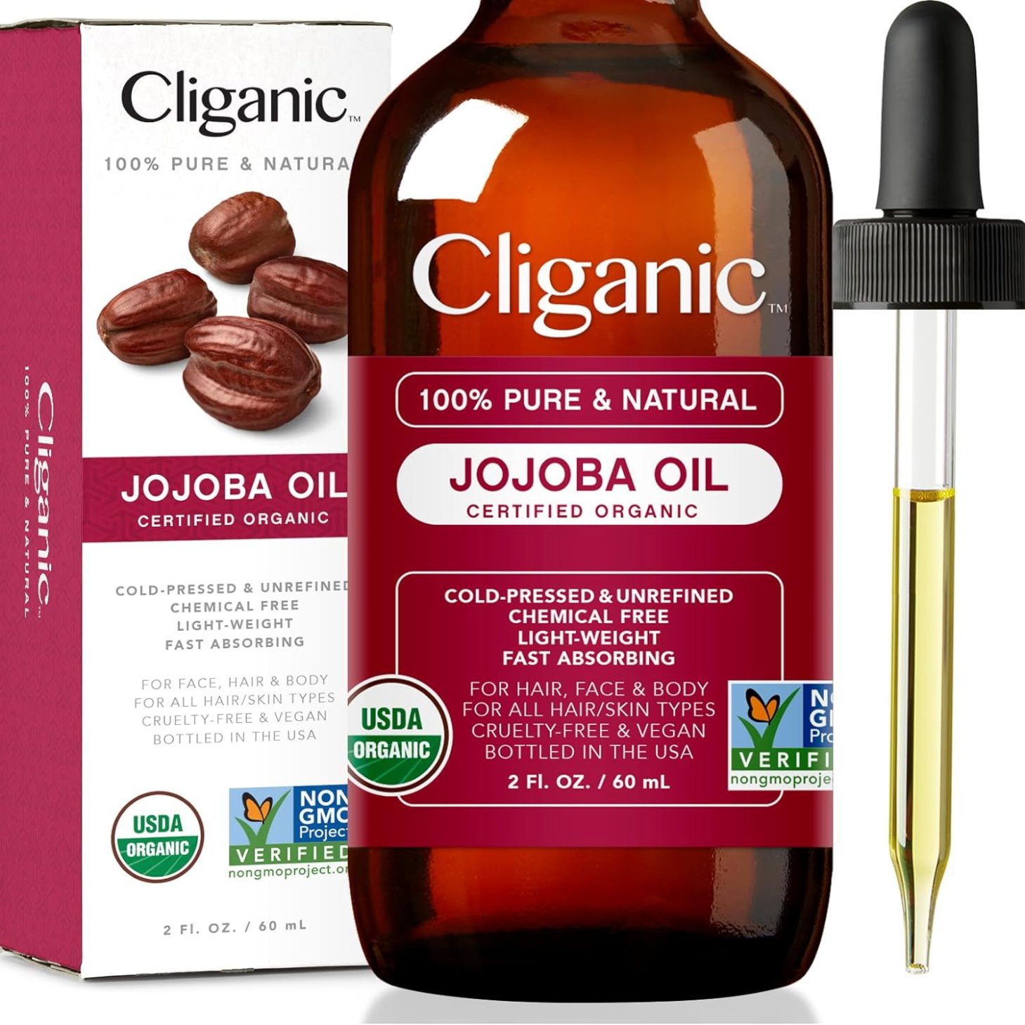 cliganic usda organic jojoba oil