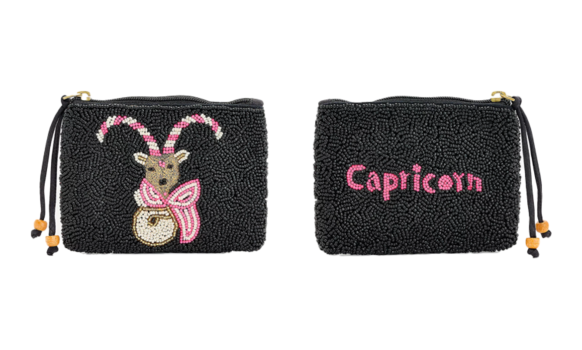 America & Beyond Embellished Zodiac Sign Coin Pouch