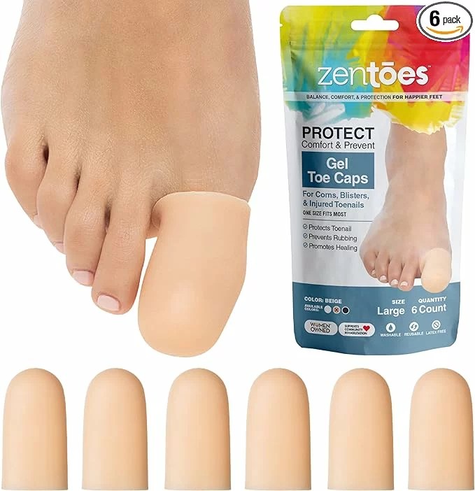 A foot with a band-aid tube around the big toe.