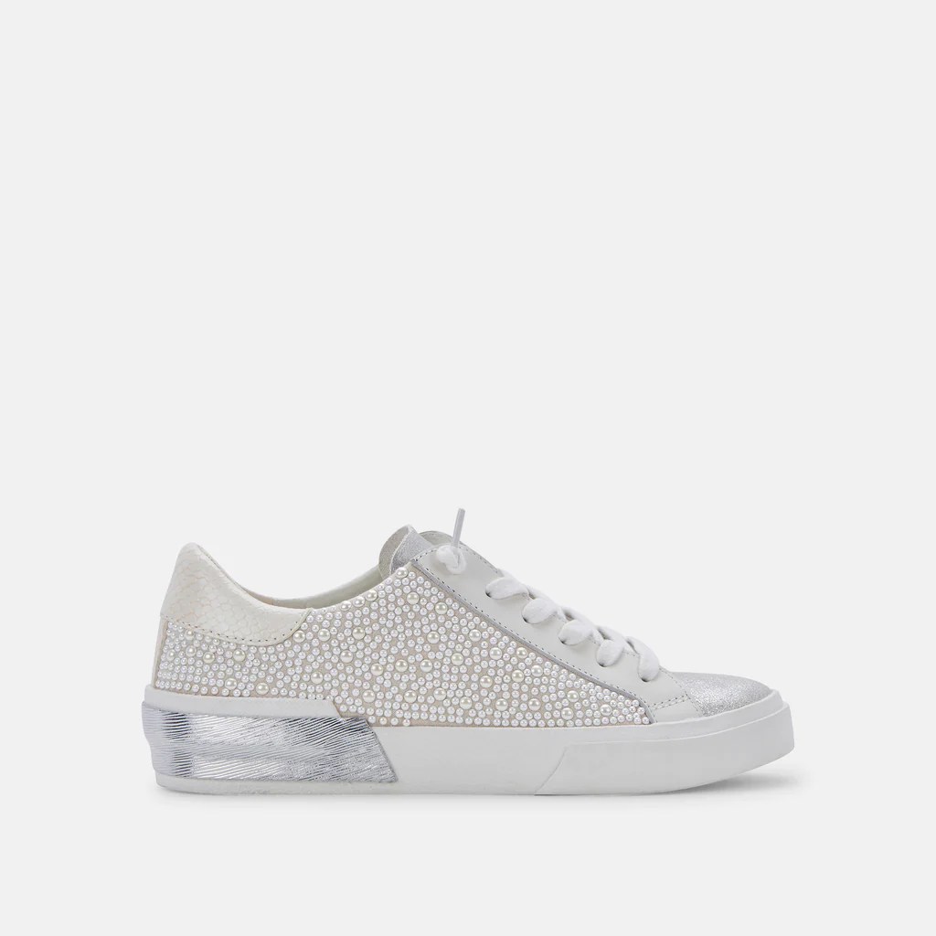 white pearl dolce vita sneakers for a 30th anniversary gift