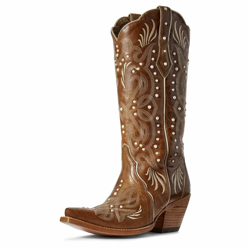 brown leather ariat pearl boots, 30th anniversary gifts