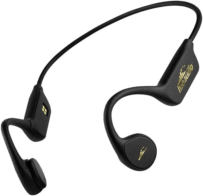 a black pair of h20 tri pro bone conduction headphones