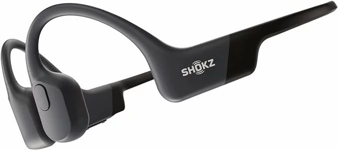 A pair of shokz open run headphones