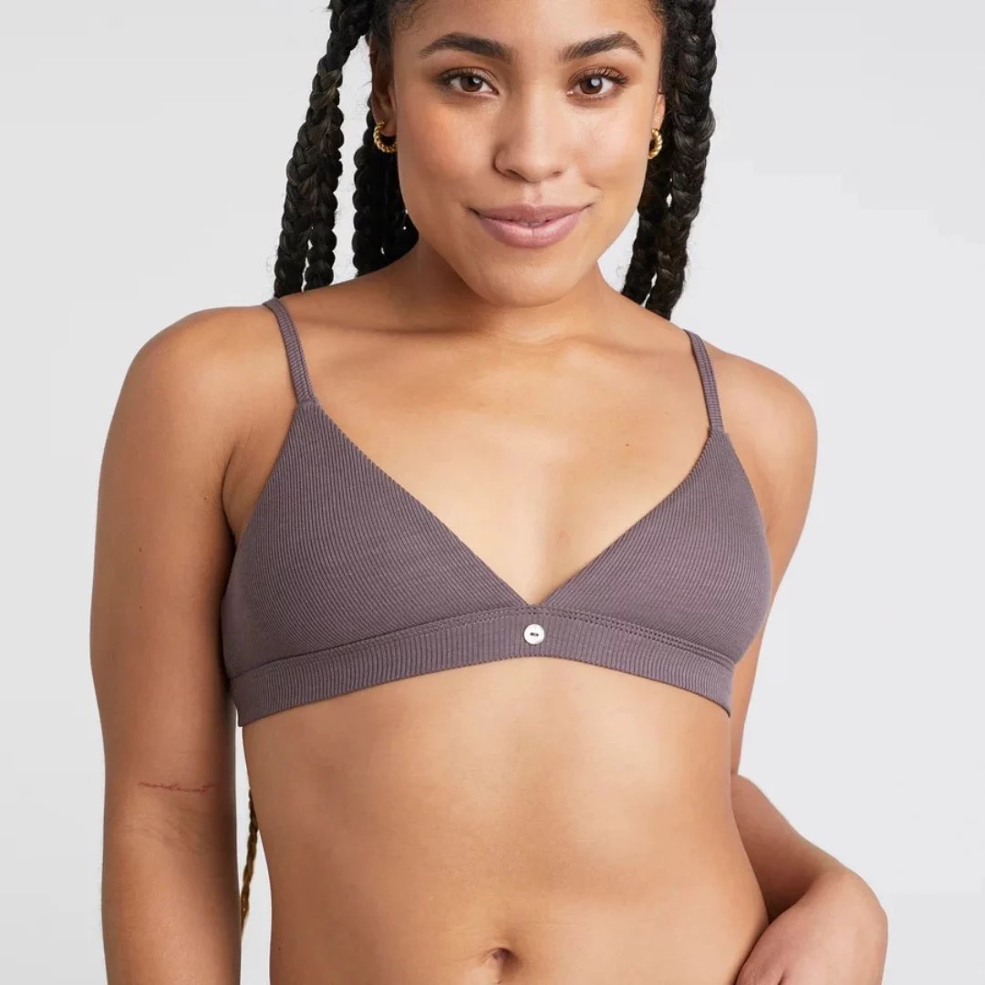 Pepper Ribbed Knit Triangle Bralette