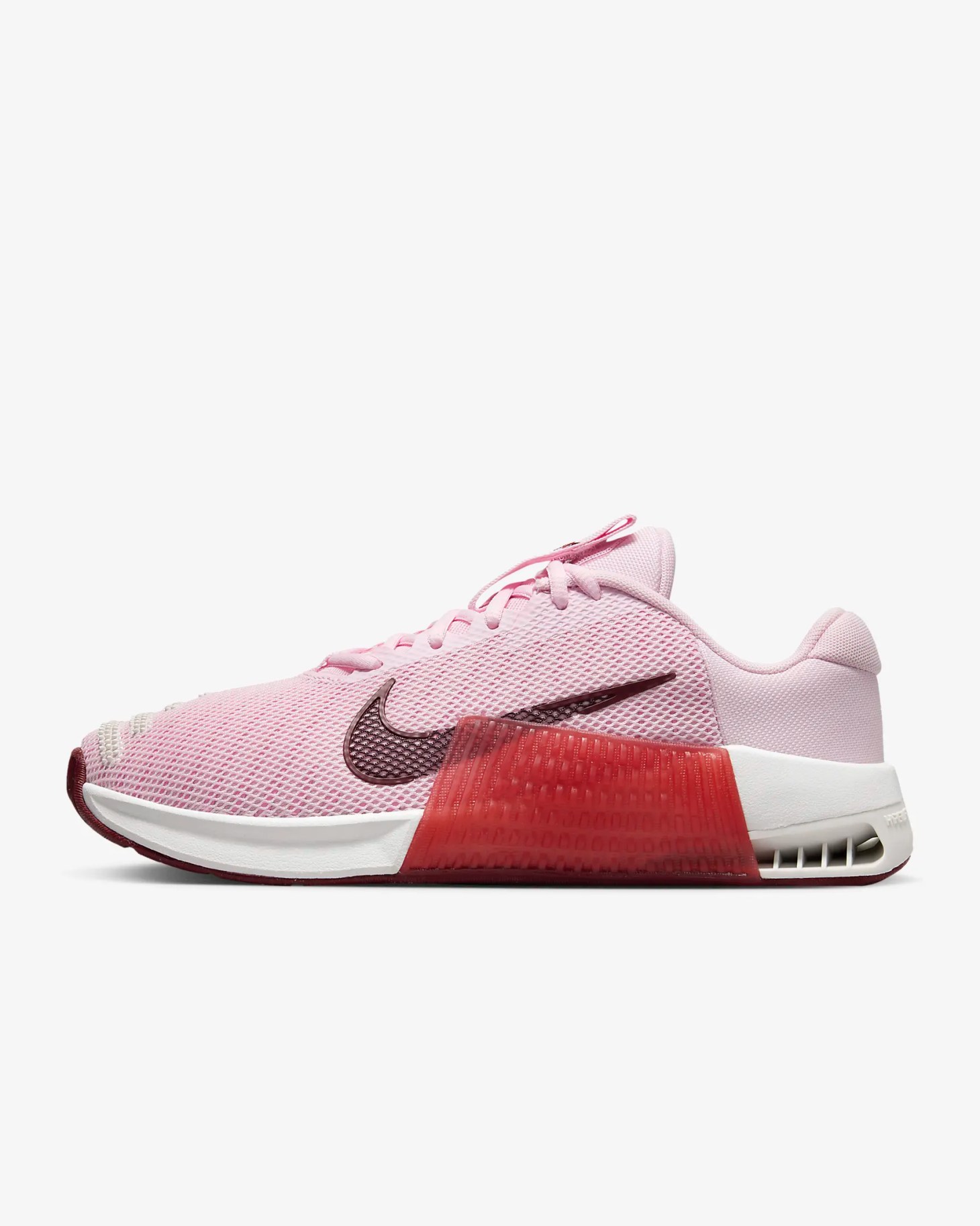 pink nike metcon 9 workout shoes for women