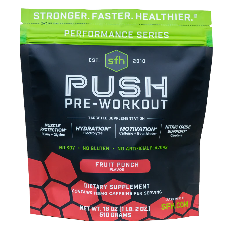 a package of push pre-workout, one of the best pre-workout powders