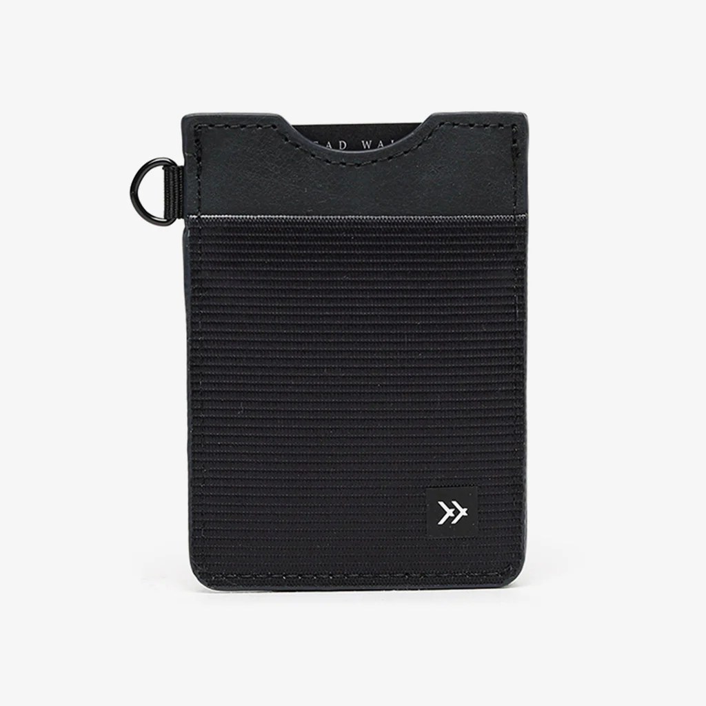 a black thread wallet, one of the best slim wallets