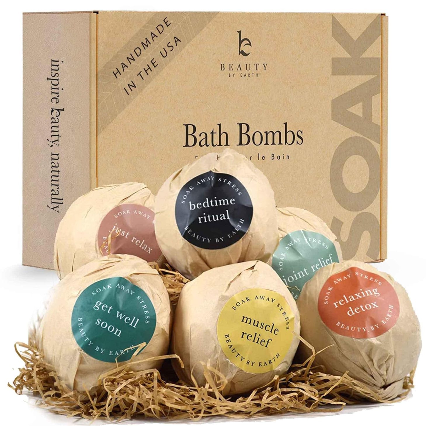 beauty by earth organic bath set, one of the best bath bombs