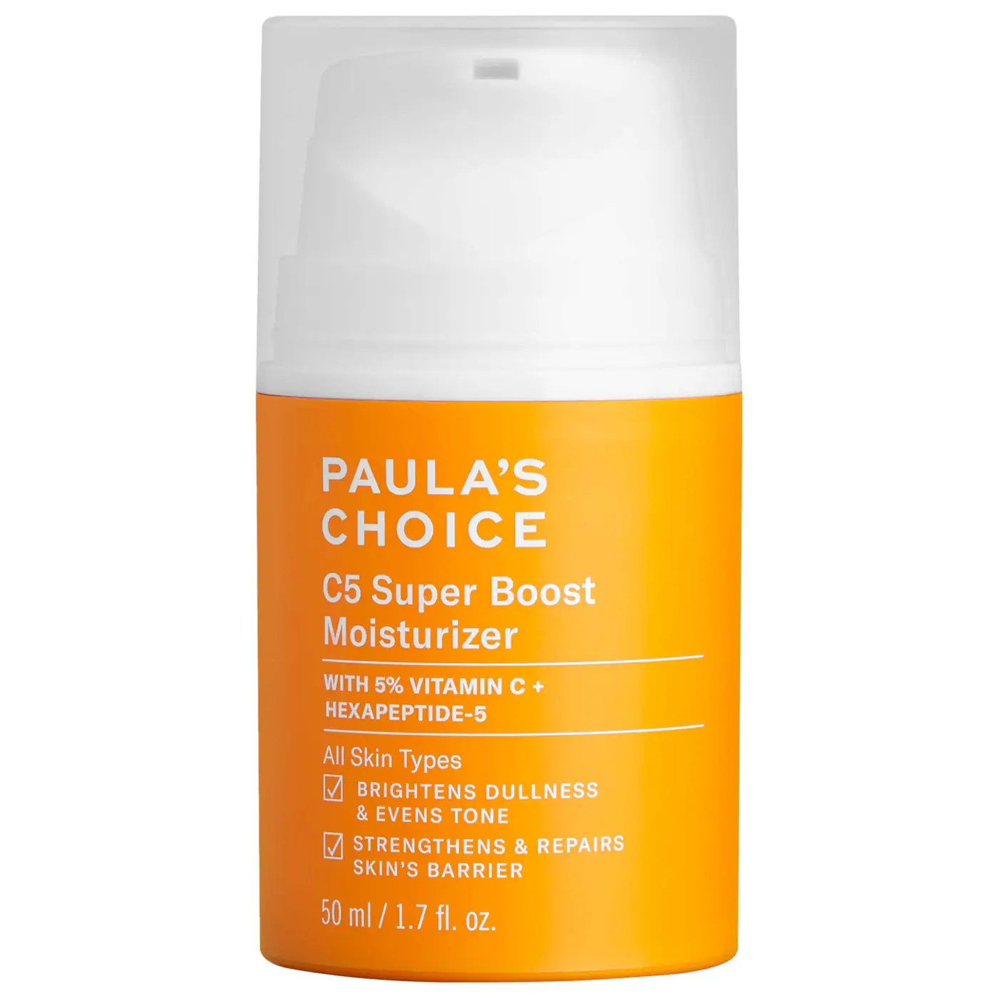 paulas choice c5 super boost moisturizer, one of the best vitamin c skincare products