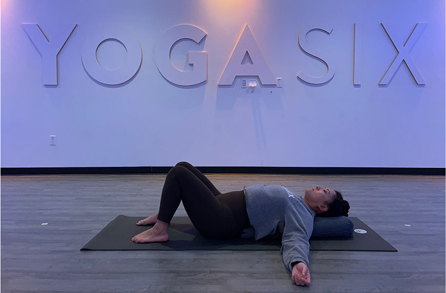 restorative yoga poses supported fish pose