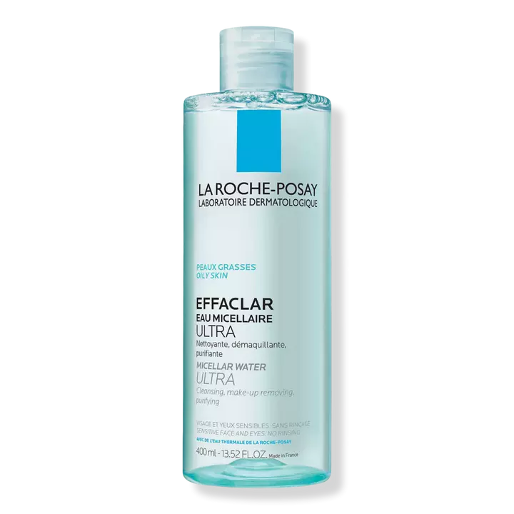 la roche posay efficlar micellar water, one of the best oil-free makeup removers