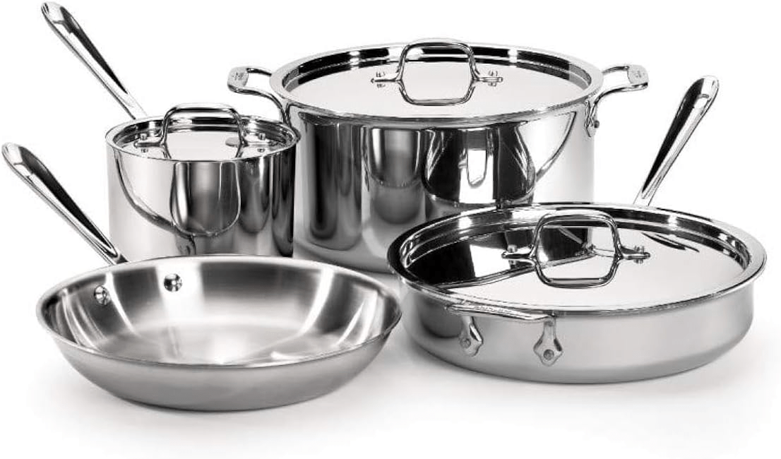 All-Clad D3 3-Ply Stainless Steel Cookware (7-Piece Set)