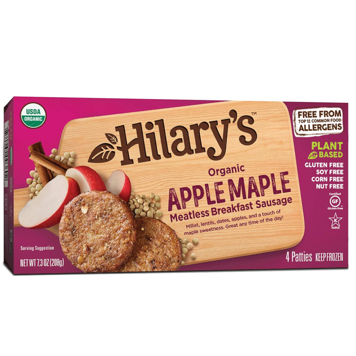 Hilary’s Organic Apple Maple Meatless Breakfast Sausage