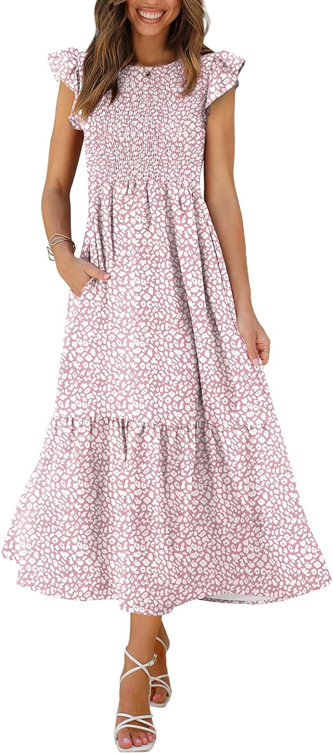 ofeefan smocked floral dress, one of the best spring dresses on amazon