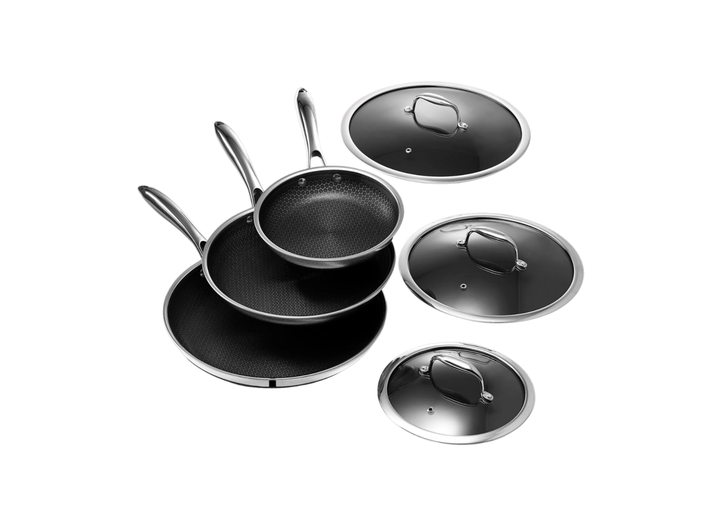 Hexclad 6-Piece Hybrid Fry Pan Set