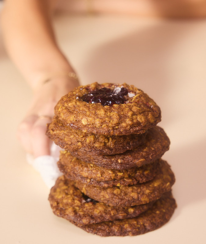stack of cookies made with lactation cookies recipe by molly baz
